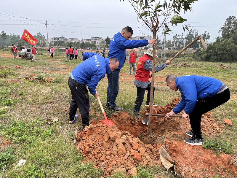 圖7：“兩新”黨組織黨員、好仕達職工在調(diào)神村植樹點植樹.JPG