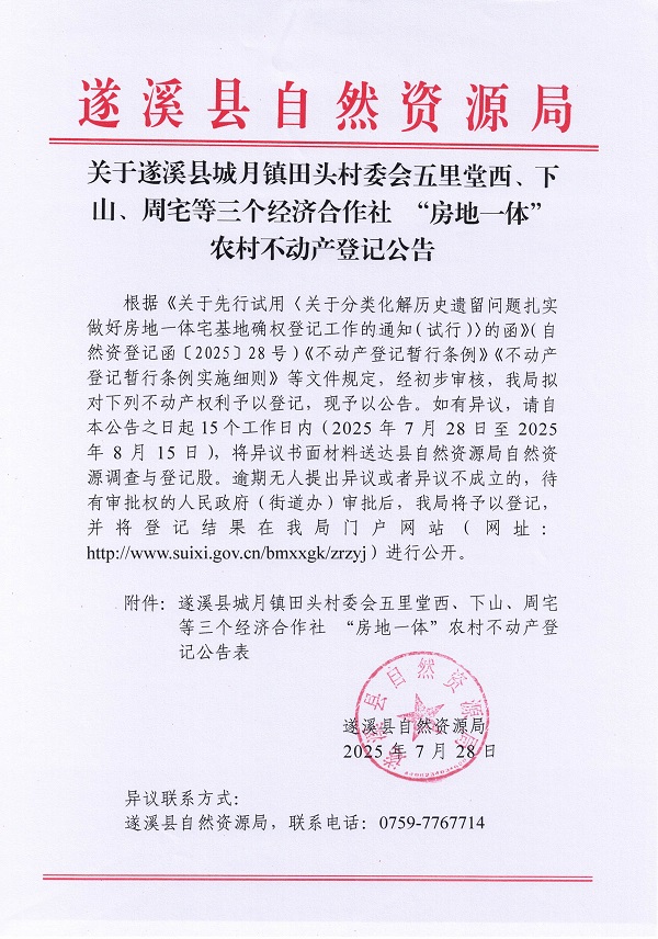 城月鎮(zhèn)田頭村委會(huì)五里堂西、下山、周宅等三個(gè)經(jīng)濟(jì)合作社“房地一體”農(nóng)村不動(dòng)產(chǎn)登記公告表（聯(lián)合）（歷史遺留問題）（新）_頁面_1.jpg