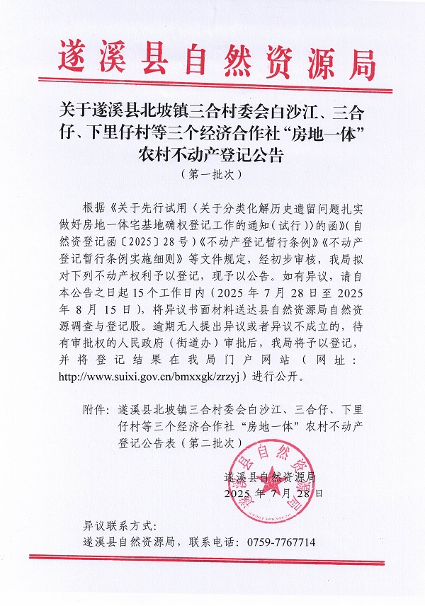 （未核先掛）北坡鎮(zhèn)三合村委會白沙江、三合仔、下里仔村等三個經(jīng)濟(jì)合作社不動產(chǎn)登記公告（第一批次）（歷史遺留問題）_頁面_1.jpg
