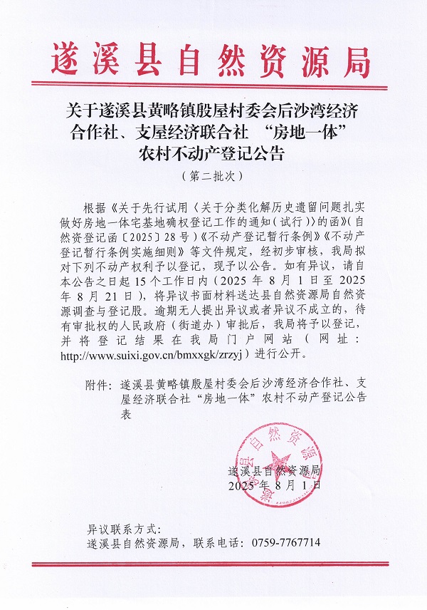 黃略鎮(zhèn)殷屋村委會(huì)后沙灣經(jīng)濟(jì)合作社支屋經(jīng)濟(jì)聯(lián)合社不動(dòng)產(chǎn)登記公告（第二批次）（歷史遺留問(wèn)題）_頁(yè)面_1.jpg